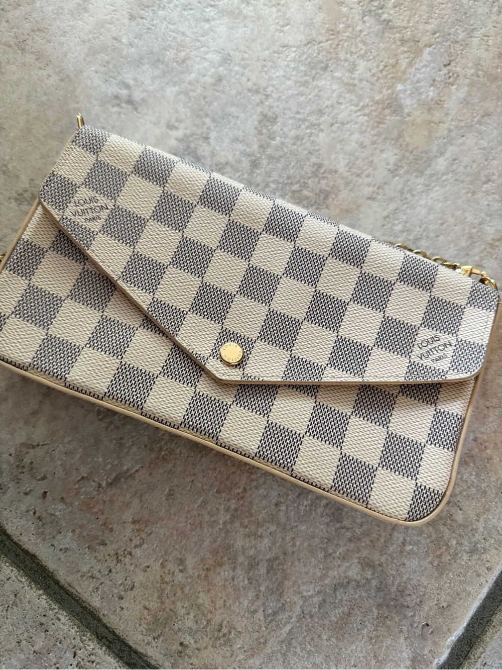 Louis Vuitton Damier Azur Canvas White Check Envelope Crossbody